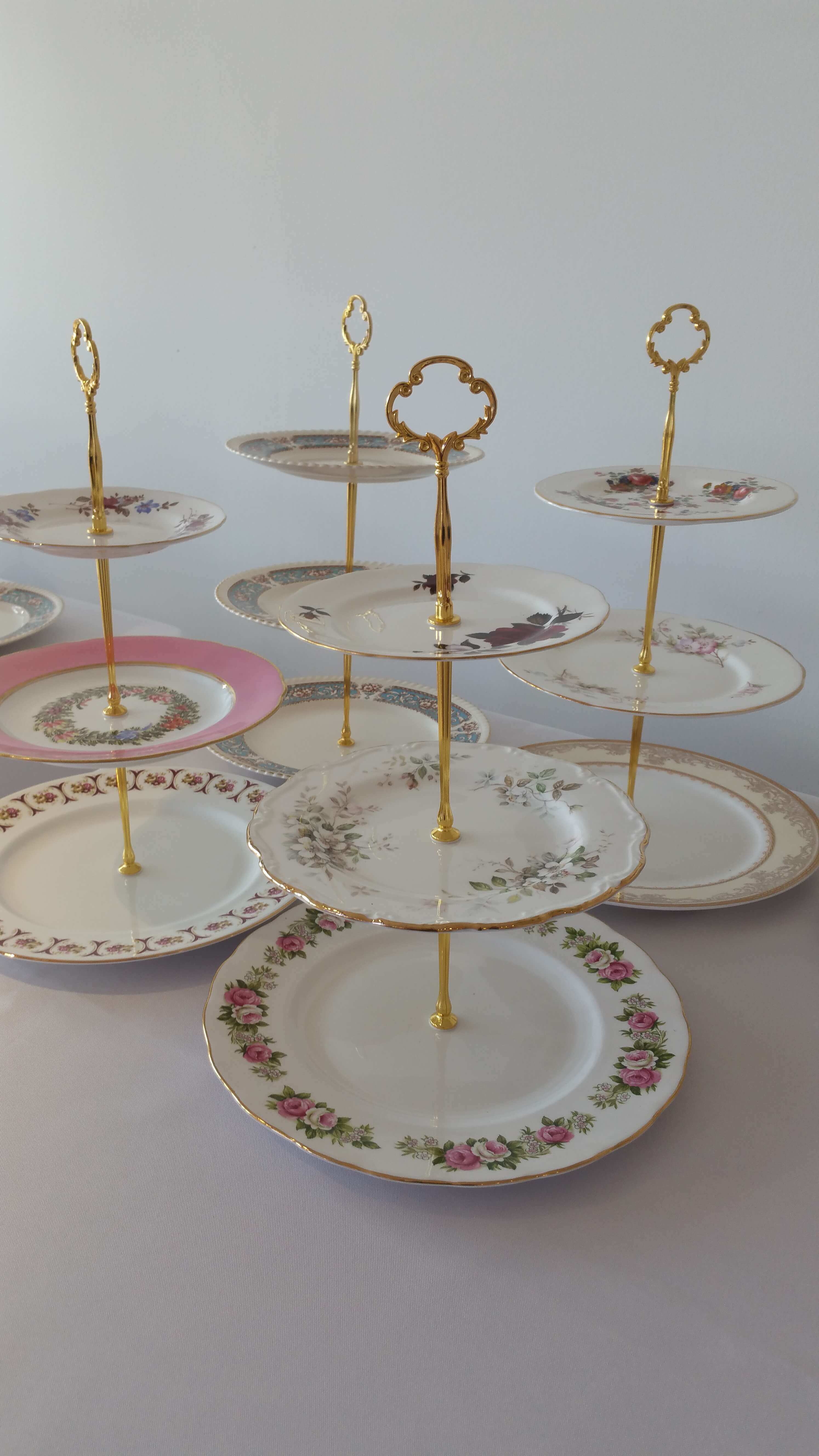 A photo showing a selection of our Vintage Cake Stands
