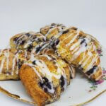 A plate of Lemon Blueberry Scones